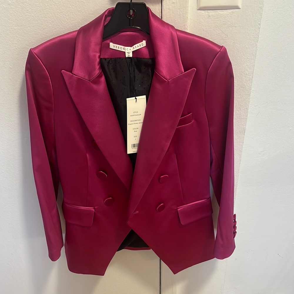 Veronica Beard Fuchsia Double-Breasted Blazer